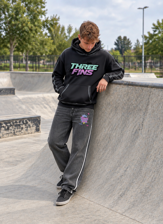 Sunfaded Edge Neon Fins Fleece Hoodie